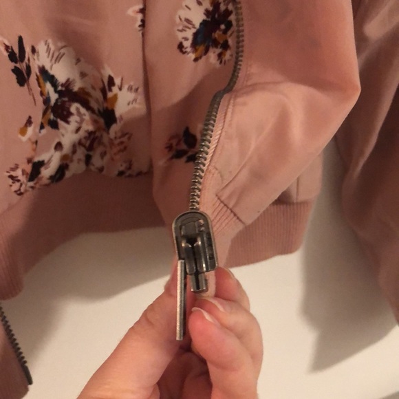 Lightweight REVERSIBLE BOMBER pink floral - Picture 4 of 5